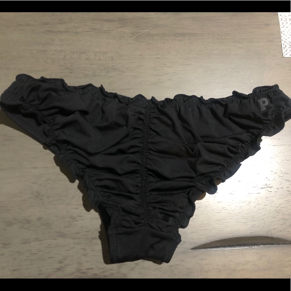 Victoria’s Secret Black Bikini Bottom Ruched Back
